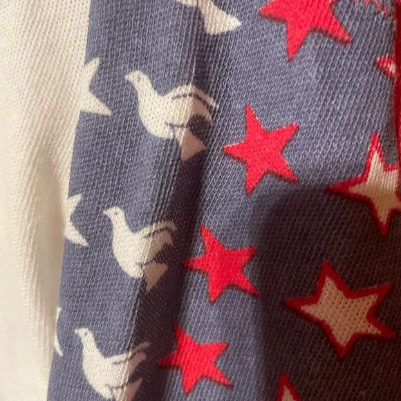 We The Free Patchwork Raglan Tee - Red, Blue, White - Picture 4 of 5